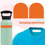 Camping Labels Pack - Solid Orange