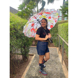 Orange Floral theme Rain & All Season Umbrella for Teens and Adults