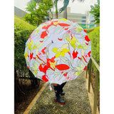 Orange Floral theme Rain & All Season Umbrella for Teens and Adults