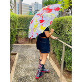 Orange Floral theme Rain & All Season Umbrella for Teens and Adults