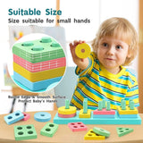 Montessori Toys for Toddlers, Wooden Sorting & Stacking Toys Kids Preschool