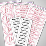Camping Labels Pack - Pink Chevron