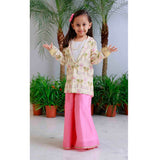 Pomegranate Off Shoulder Top and Draped Skirt Set