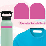 Camping Labels Pack - Solid Pink