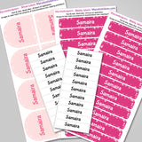 Camping Labels Pack - Pink Confetti