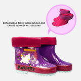 Pink Fox Flexible Rubber Rain Gumboots for Toddlers and Kids