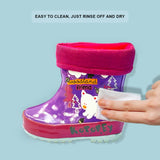 Pink Fox Flexible Rubber Rain Gumboots for Toddlers and Kids