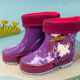 Pink Fox Flexible Rubber Rain Gumboots for Toddlers and Kids