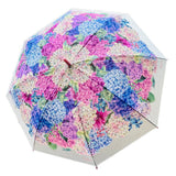 Pink Hydrangea Bunch Floral Print Translucent All-season Umbrella for kids & Adults