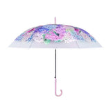 Pink Hydrangea Bunch Floral Print Translucent All-season Umbrella for kids & Adults
