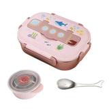 Pink Submarine Theme Compartment Steel Tiffin Lunch Box for Boys and Girls