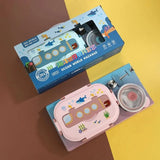 Pink Submarine Theme Compartment Steel Tiffin Lunch Box for Boys and Girls