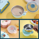 Pink Submarine Theme Compartment Steel Tiffin Lunch Box for Boys and Girls