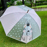 Pink Translucent Bunny Hugs, Rain and All-season Umbrella for Kids & Adults