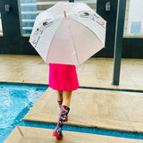 Pink Translucent Bunny Hugs, Rain and All-season Umbrella for Kids & Adults