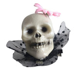 Pink Flower Skull Alligator Clip Halloween Accessory for Halloween Party