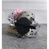 Pink Flower Skull Alligator Clip Halloween Accessory for Halloween Party