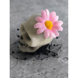 Pink Flower Skull Alligator Clip Halloween Accessory for Halloween Party