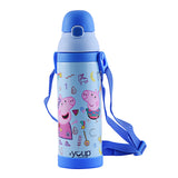 Youp Stainless Steel Blue Color Peppa Pig Kid Insulated Double Wall Sipper Bottle Logan - 500 ml