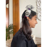 Purple Bling Skull Alligator Clip Halloween Accessory for Halloween Party
