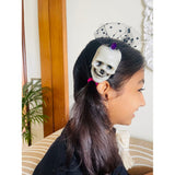 Purple Bling Skull Alligator Clip Halloween Accessory for Halloween Party