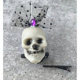 Purple Bling Skull Alligator Clip Halloween Accessory for Halloween Party