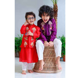Traditional Pichwai Printed Bundhgala and Kurta Set