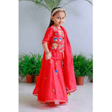 Pink Floral Applique Lehnga Set
