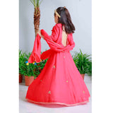 Pink Floral Applique Lehnga Set