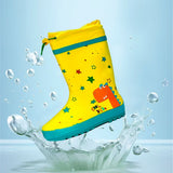 Rock n Roll Dino Flexible Rubber Rain Gumboots for Toddlers and Kids