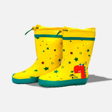 Rock n Roll Dino Flexible Rubber Rain Gumboots for Toddlers and Kids