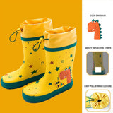 Rock n Roll Dino Flexible Rubber Rain Gumboots for Toddlers and Kids