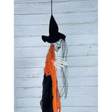 Scary Orange Hanging Long Haired Floating Ghost, Halloween Decor