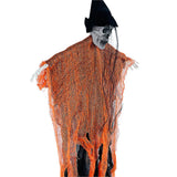 Scary Orange Hanging Long Haired Floating Ghost, Halloween Decor