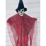 Scary Red Hanging Long Haired Floating Ghost, Halloween Decor
