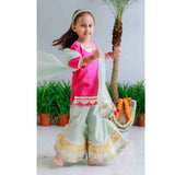 Pomegranate Striped Sharara Set
