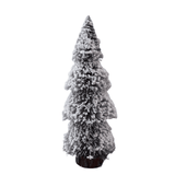 Swen Silverly Tabletop Christmas Tree with Frosting and Woodden Base - Pack of 3