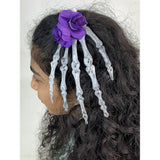 Skeleton hand Unique Hair Accessory for Halloween Party, Purple