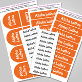 Camping Labels Pack - Solid Orange