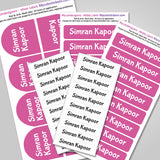 Camping Labels Pack - Solid Pink