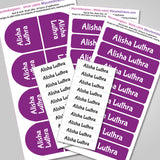 Camping Labels Pack - Solid Purple