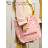 Stylish Casual Peach Tote Bag with Adjustable Strap