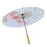 Teal & Pink Floral, Chinese Canopy Style Rain and All season Umbrella