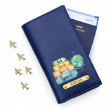 Family Travel Organizer- for 4 passports - Globe Design