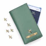 Family Travel Organizer- for 4 passports - Green