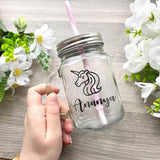 Clear Mason Jar - Unicorn