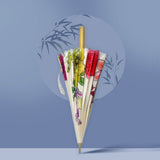 Watercolour Flowers, Chinese Canopy Style Rain and All season Umbrella