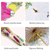 Watercolour Flowers, Chinese Canopy Style Rain and All season Umbrella