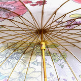 Watercolour Flowers, Chinese Canopy Style Rain and All season Umbrella