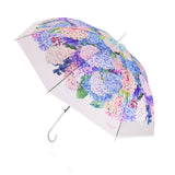 White Hydrangea Bunch Floral Print Translucent All-season Umbrella for Kids & Adults